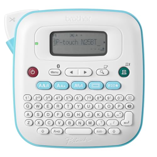 P-Touch PT-N25BT Personal Connected Label Maker, Bluetooth, Design&Print2 app, Portable, Handheld and Prints with P-Touch Btag½â€ (12mm) Wide Color Label Tapes