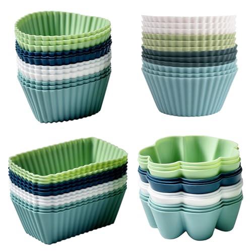 48 Pack Reusable Silicone Muffin Cups