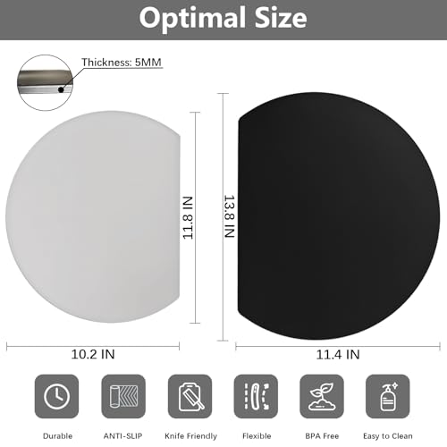 Thick Silicone TPU Cutting Board Mats for Kitchen (2 Count)
