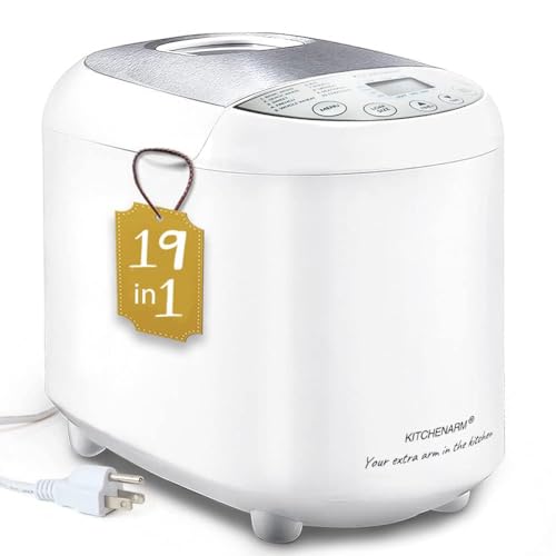19-in-1 HANDY Bread Machine with Homemade Cycle and Gluten Free Setting - Beginner Friendly 2LB 1.5LB 1LB White Bread Maker Machine with Recipes and Delay Timer
