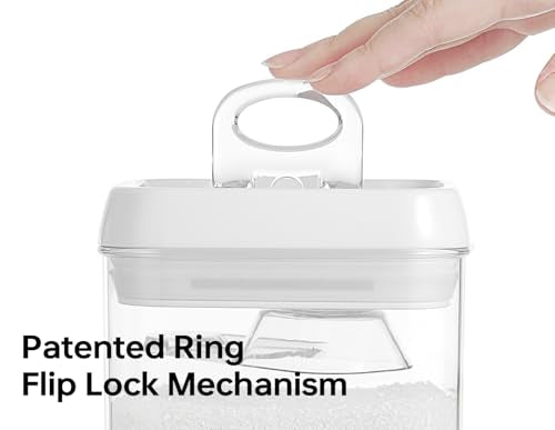 Flip Tite Acrylic Food Storage Container with Lid 6” XL Air Tight Ring Seal Flip Top (3 Count)