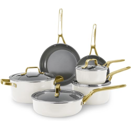 White 10 Piece Ceramic Cookware Set