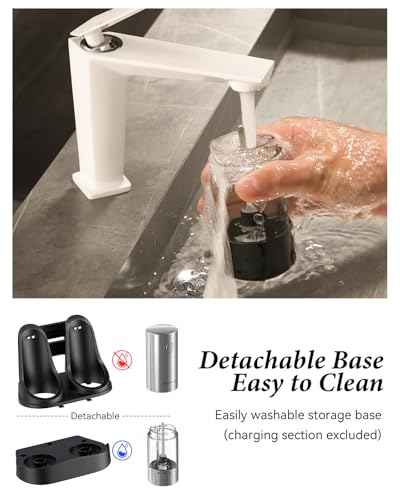 Electric Salt and Pepper Grinder Set with Charging Base & LED Light (2 Count)