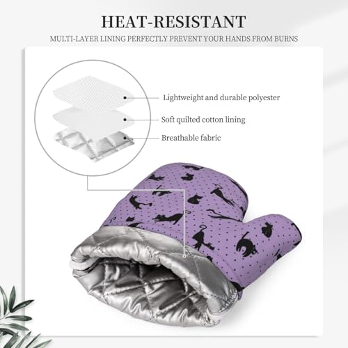 Black Cat Oven Mitts and Pot Holders Sets of 4