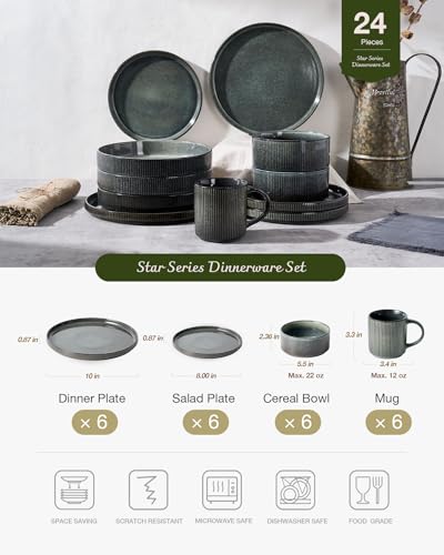 Star Dinnerware Sets with Mugs (24 Count)