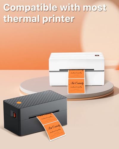 2"x2" Orange Square Thermal Labels