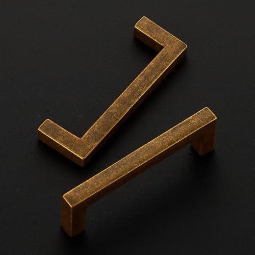 Antique Brass Cabinet Handles Solid Cabinet Pulls 3 Inch CC 30 Pack (30 Count)