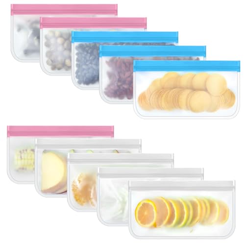 10 Pack Snack Bags Dishwasher Safe (10 Count)