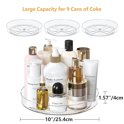 4 Pack 10 Inch Clear Lazy Susan Turntable Organizer for Cabinet (4 Count)