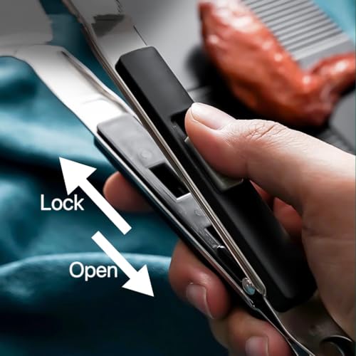 Kitchen Cooking Tongs 11.6 inch 304 Stainless Steel Grill Clamp Spatula for Flipping Bread Steak Fish Toast