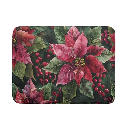 Winter Floral Dish Drying Mat