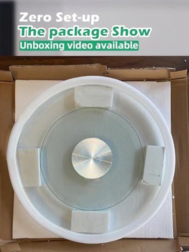 26.7 inch Lazy Susan for Table Top Tempered Glass Rotating Serving Tray for Dining Table