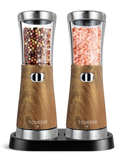 Electric Salt and Pepper Grinder Set with Storage Base (2 Count)