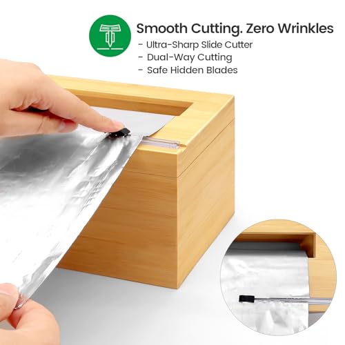 Bamboo 18 Inch Commercial Plastic Wrap Dispenser with Cutter