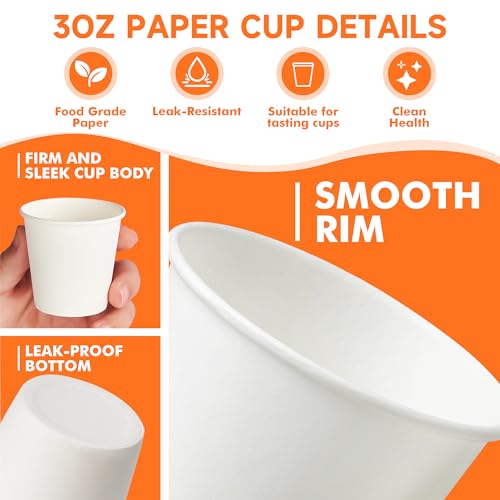 600 Pack 3 oz Bathroom Paper Cups for Mouthwash (600 Count)