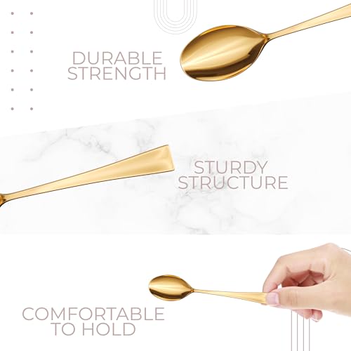 Mini Gold Dessert Spoons Bulk Pack of 500 Disposable 4 Inch Plastic Miniature Spoons (500 Count)