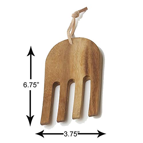 Woodard & Charles Acacia Wood 10" Salad Bowl with Salad Hands