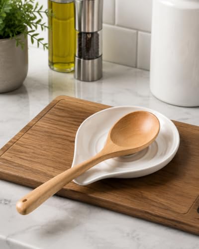 Spoon Rest Kitchen Spoon Holder for Stove Top Ceramic Spoon Rest