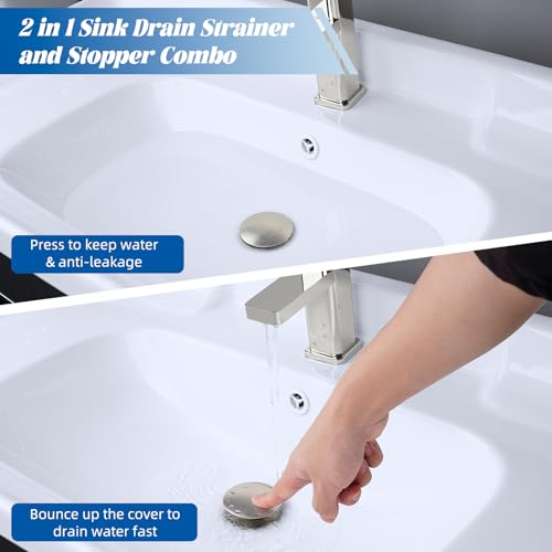 2 Pack All Metal Upgraded Bathroom Sink Stopper (2 Count)
