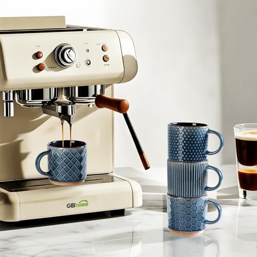 6 OZ Stackable Coffee Mugs Set of 4 (4 Count)