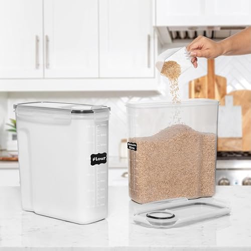 2 Pack (6.3L / 213OZ) EXTRA Large Airtight Food Storage Cereal Containers for Bulk Food Storage BPA-Free Plastic Container, Pantry Organization and Canister for Rice, Pasta, Sugar & Flour (2 Count)
