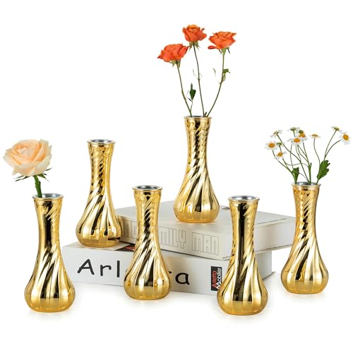 Gold Glass Bud Vase (6 Count)