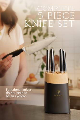 Lordelle 5 Pc Knife Block Set