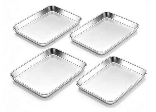 10x8 Inches Small Stainless Steel Baking Sheet Set of 4 (3 Count)