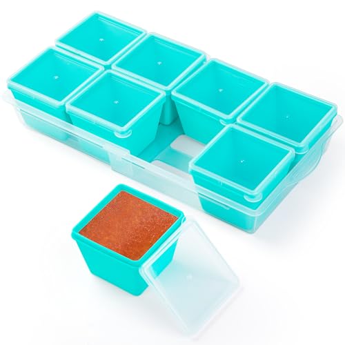 1 Cup Silicone Freezer Molds with Lids & Base (8 Count)