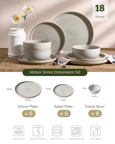 Meteor 18 Piece Stoneware Dinnerware Set