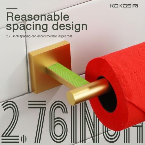 Toilet Paper Holder Tissue Paper Dispenser for Bathroom Toilet Roll Holder Brushed Gold Stainless Steel B2005BG