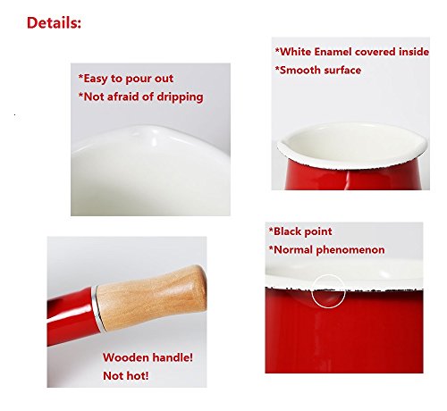 Mini Enamel Milk Pot 4 Inch 17 Oz Dual spout Small Pot