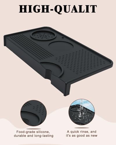 Upgraded Silicone Tamping Mat & Coffee Brush