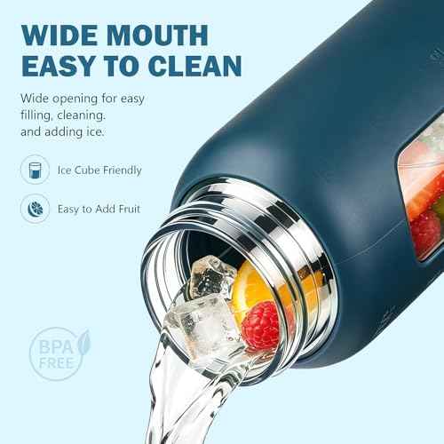 32 oz Glass Water Bottle with Straw and 2 Lids