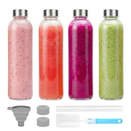 24 oz Glass Water Bottles with Lids