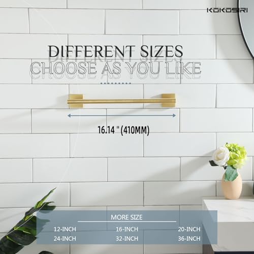 Hand Towel Bar Bathroom Towel Holder for Bath Kitchen Cabinet Towel Rails 16 Inch Brushed Gold Stainless Steel B4005BG