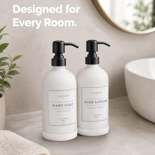 White Glass Soap Dispenser