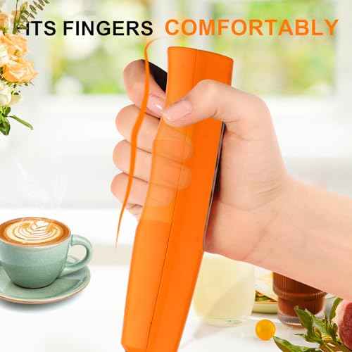 Fluorescence Orange Handheld Milk Frother Wand for Coffee