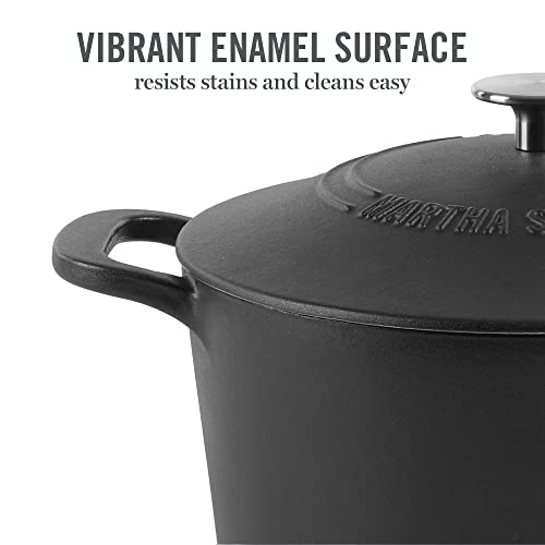 Gatwick 7 Quart Enamel Cast Iron Dutch Oven Pot with Lid