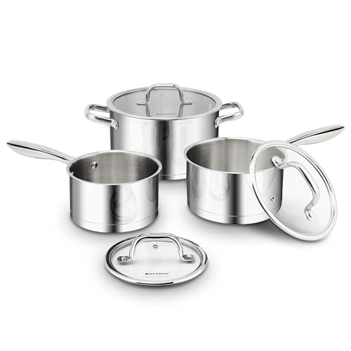 3 Piece Stainless Steel Pots and Pans Set (20 Count)