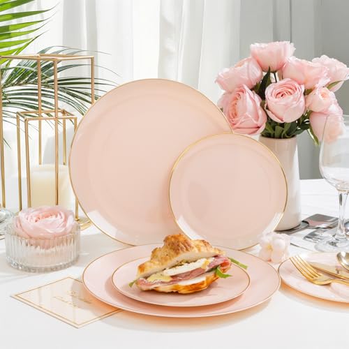 200Pieces Pink Plastic Plates (200 Count)