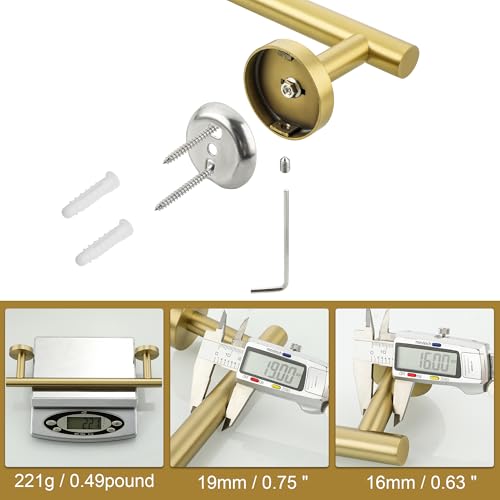 Brushed Gold Hand Towel Holder for Bathroom Wall