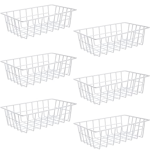 Freezer Organizer Bins for Upright Freezer Metal Wire Baskets (6 Count)