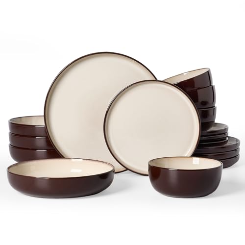 Milkyway 16 Piece Stoneware Dinnerware Set with Pasta Bowls