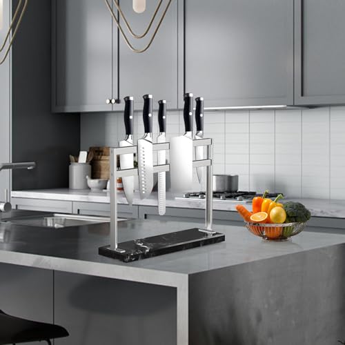 Magnetic Knife Block with Marble Base