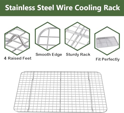 Quarter Baking Sheet Pan Cooling Rack Set