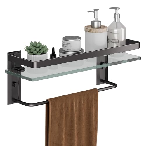 Bathroom Wall Shelf with Towel Bar