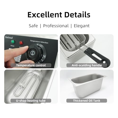 Electric Deep Fryer with Basket for Home Use