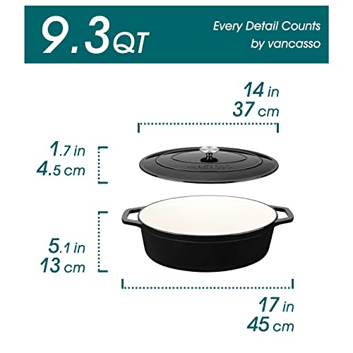 9.3 Qt Oval Enameled Cast Iron Dutch Oven with Lid