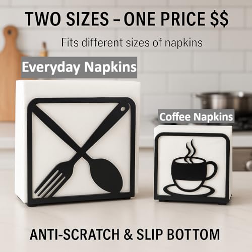 Coffee Cup & Fork Napkin Holder for Table (2 Count)
